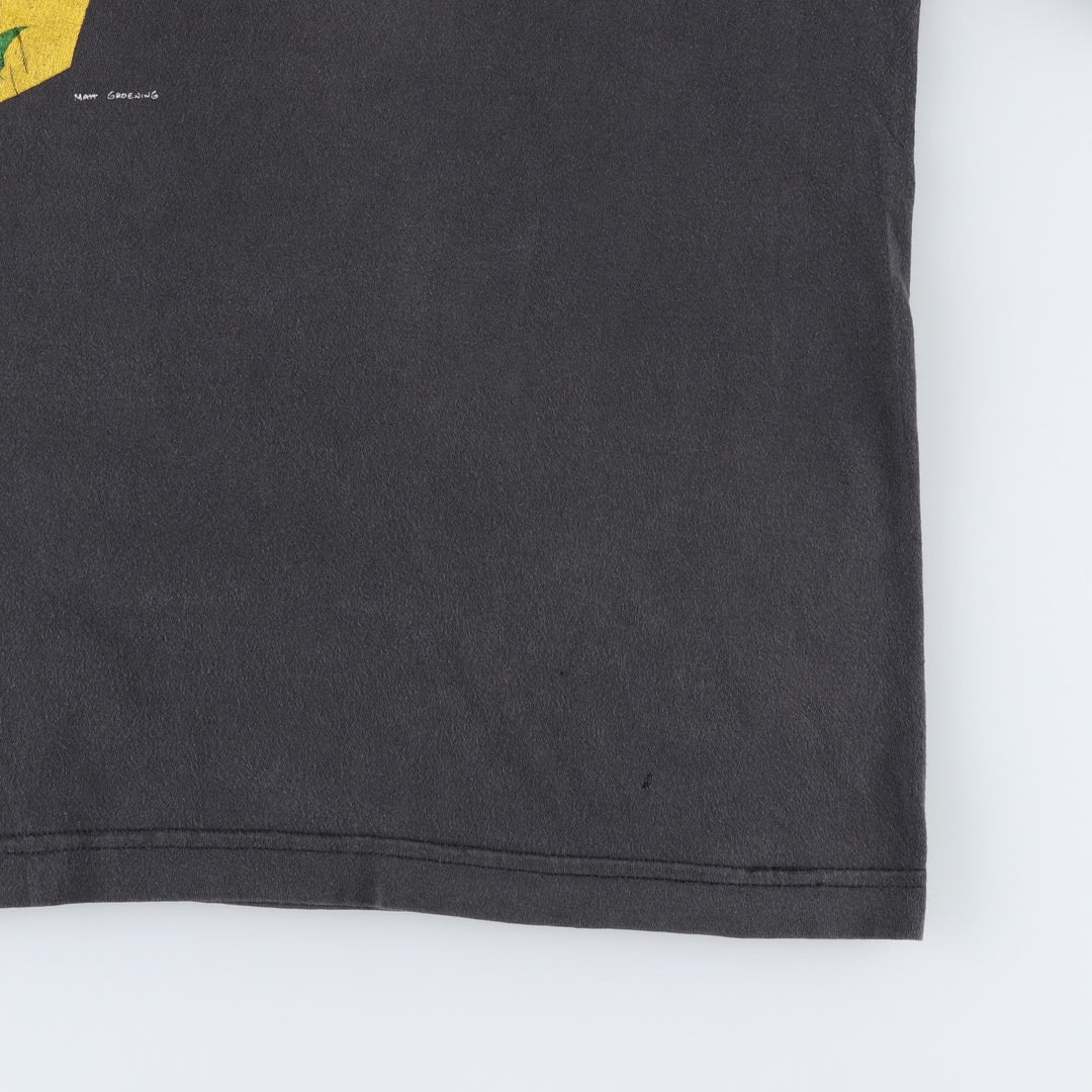 THE SIMPSONS Bart Character Print T-Shirt (Men's Size XL) unclear black type Vintage Second Hand