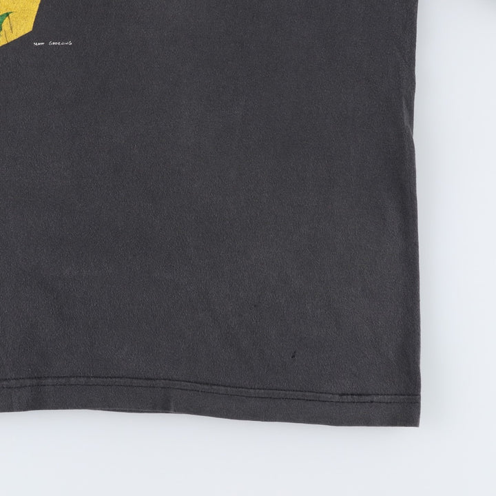 THE SIMPSONS Bart Character Print T-Shirt (Men's Size XL) unclear black type Vintage Second Hand