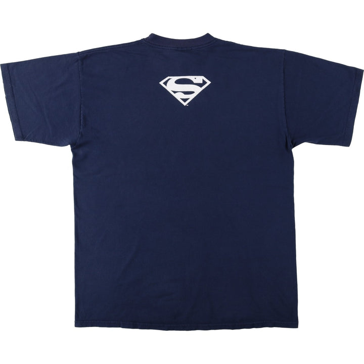 90'S TULTEX SUPERMAN character print T-shirt, men's size XL equivalent, vintage. cotton navy blue type Vintage Second Hand