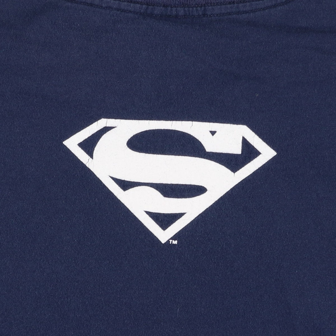 90'S TULTEX SUPERMAN character print T-shirt, men's size XL equivalent, vintage. cotton navy blue type Vintage Second Hand