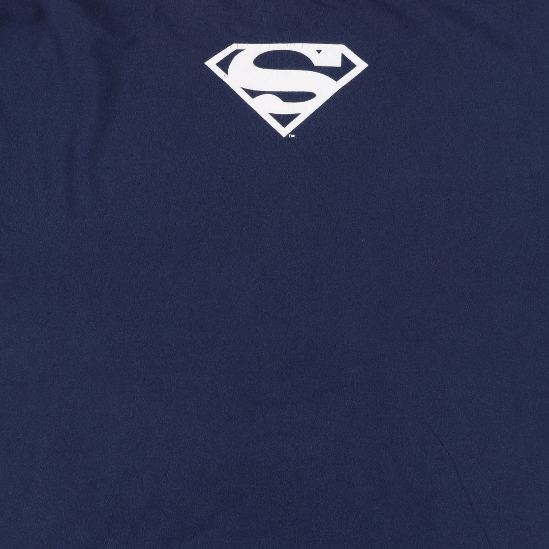 90'S TULTEX SUPERMAN character print T-shirt, men's size XL equivalent, vintage. cotton navy blue type Vintage Second Hand