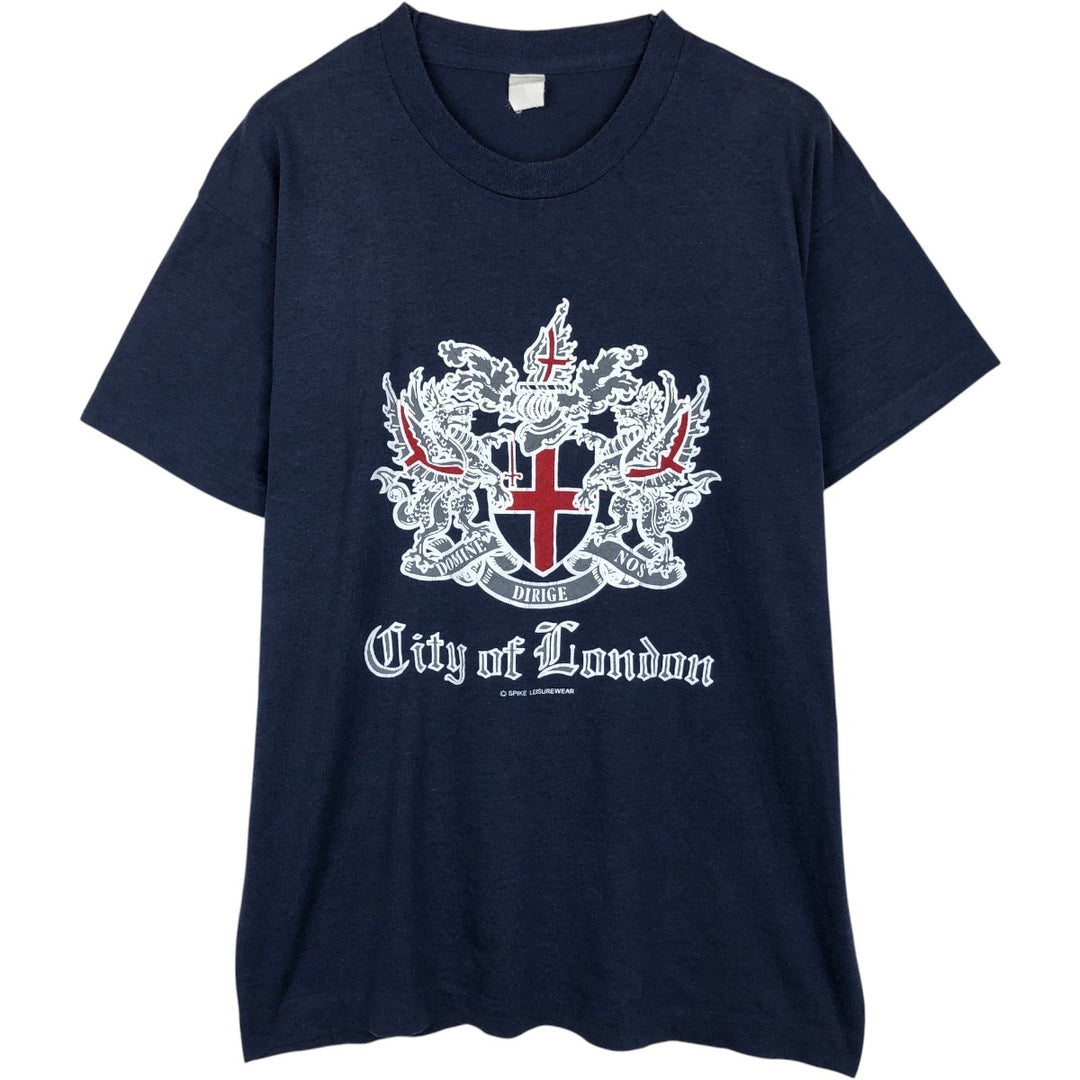 90'S Vintage Printed T-Shirt, Men's M Size unclear navy blue type Vintage Second Hand