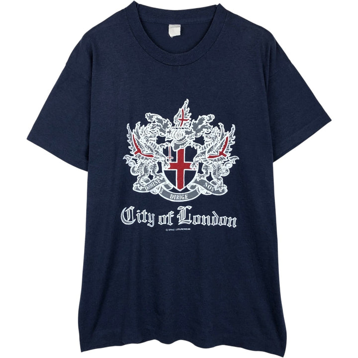 90'S Vintage Printed T-Shirt, Men's M Size unclear navy blue type Vintage Second Hand