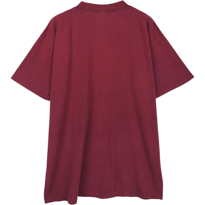 90'S ONEITA College T-shirt, Made in USA, Men's XL equivalent, Vintage cotton burgundy type Vintage Second Hand