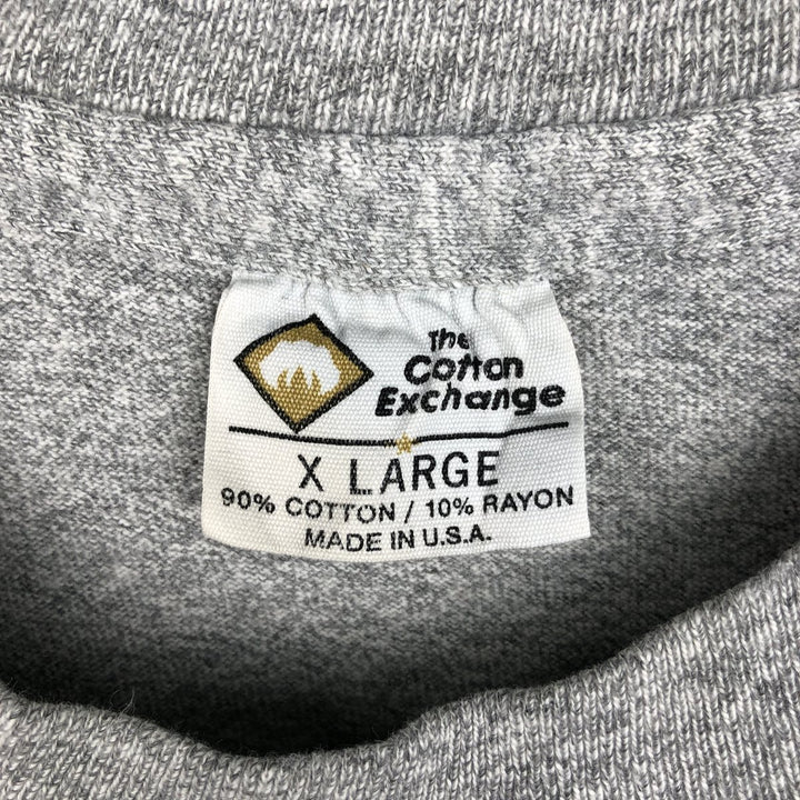 ~90'S The Cotton Exchange College T-shirt, Made in USA, Men's XL equivalent, Vintage cotton gray type Vintage Second Hand