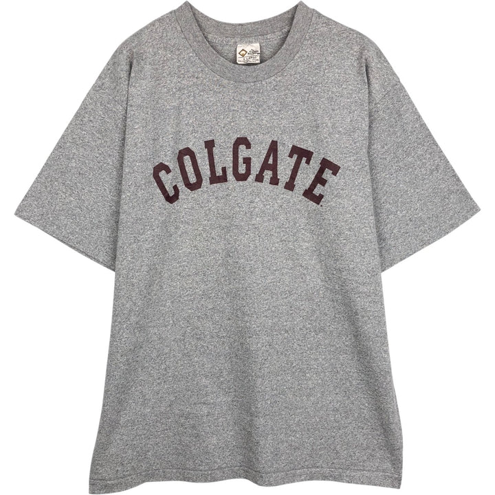 90'S The Cotton Exchange College T-shirt, Made in USA, Men's XL equivalent, Vintage cotton gray type Vintage Second Hand