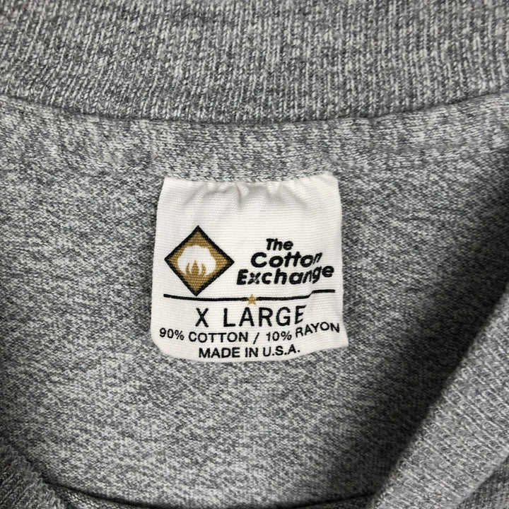 90'S The Cotton Exchange College T-shirt, Made in USA, Men's XL equivalent, Vintage cotton gray type Vintage Second Hand