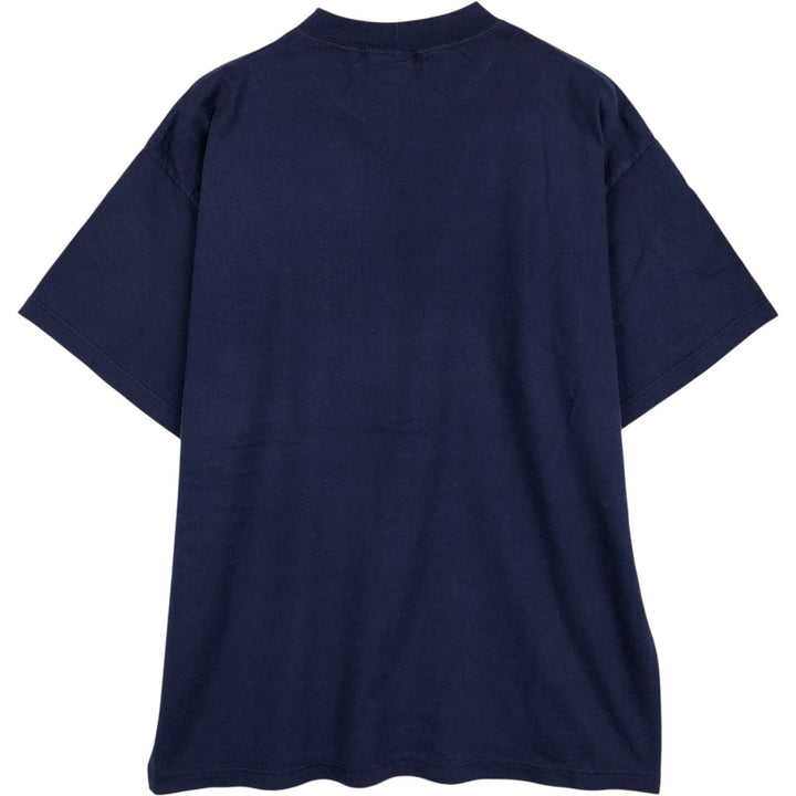 90'S GEAR College T-shirt, Made in USA, Men's Size L (approx.), Vintage cotton navy blue type Vintage Second Hand