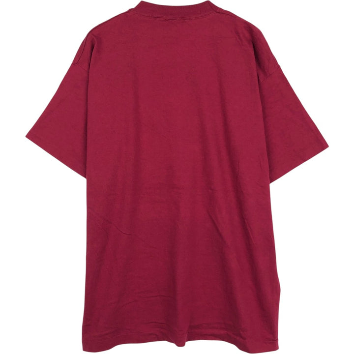 90'S Fruit of the Loom College T-shirt, Made in USA, Men's XL, Vintage cotton burgundy type Vintage Second Hand