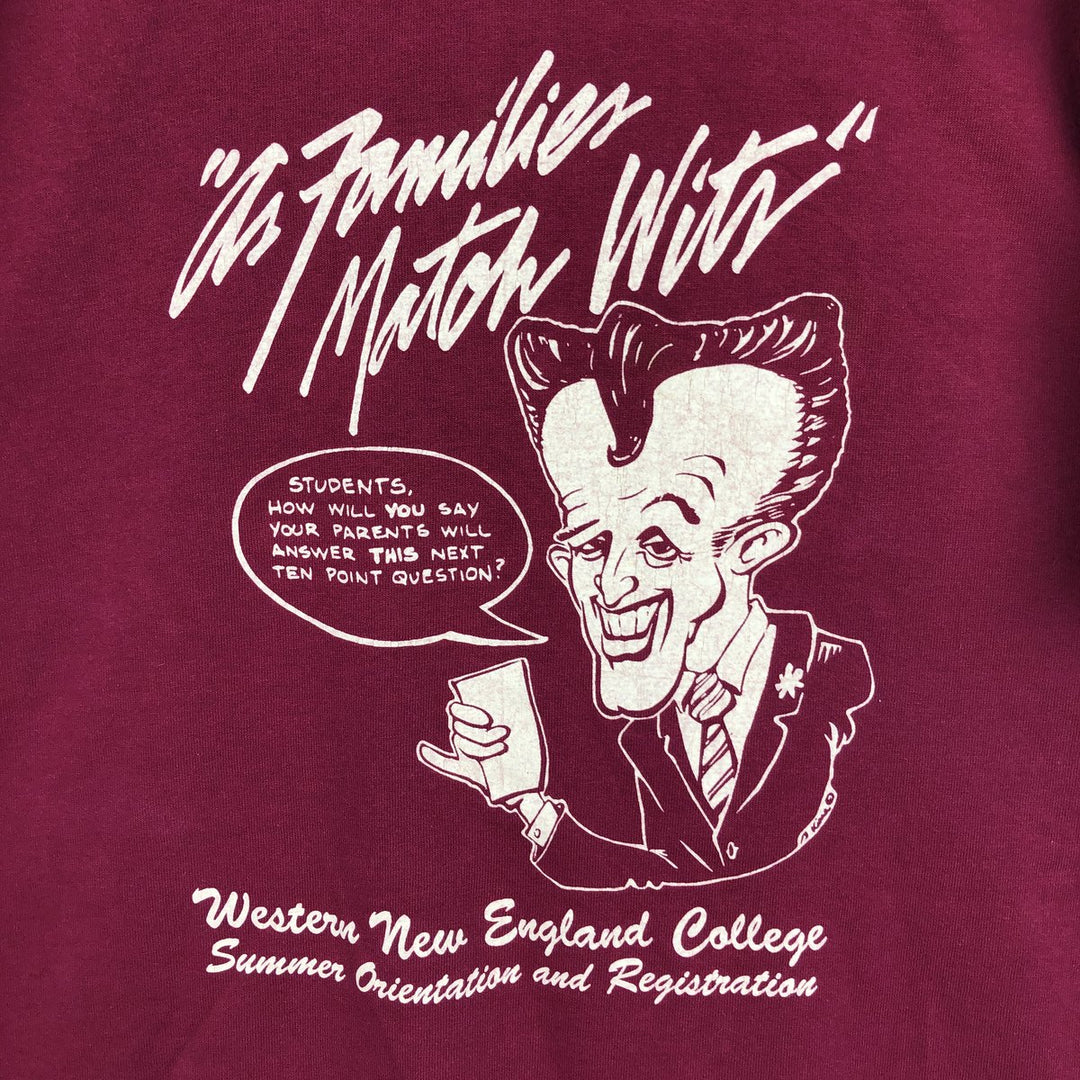 90'S Fruit of the Loom College T-shirt, Made in USA, Men's XL, Vintage cotton burgundy type Vintage Second Hand
