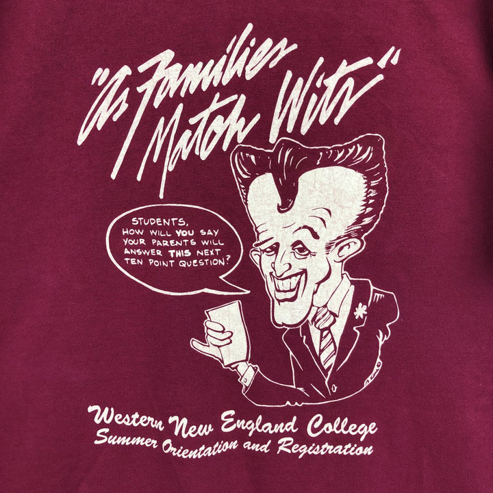 90'S Fruit of the Loom College T-shirt, Made in USA, Men's XL, Vintage cotton burgundy type Vintage Second Hand