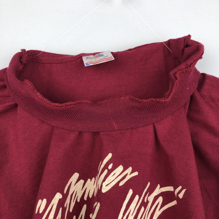 90'S Fruit of the Loom College T-shirt, Made in USA, Men's XL, Vintage cotton burgundy type Vintage Second Hand