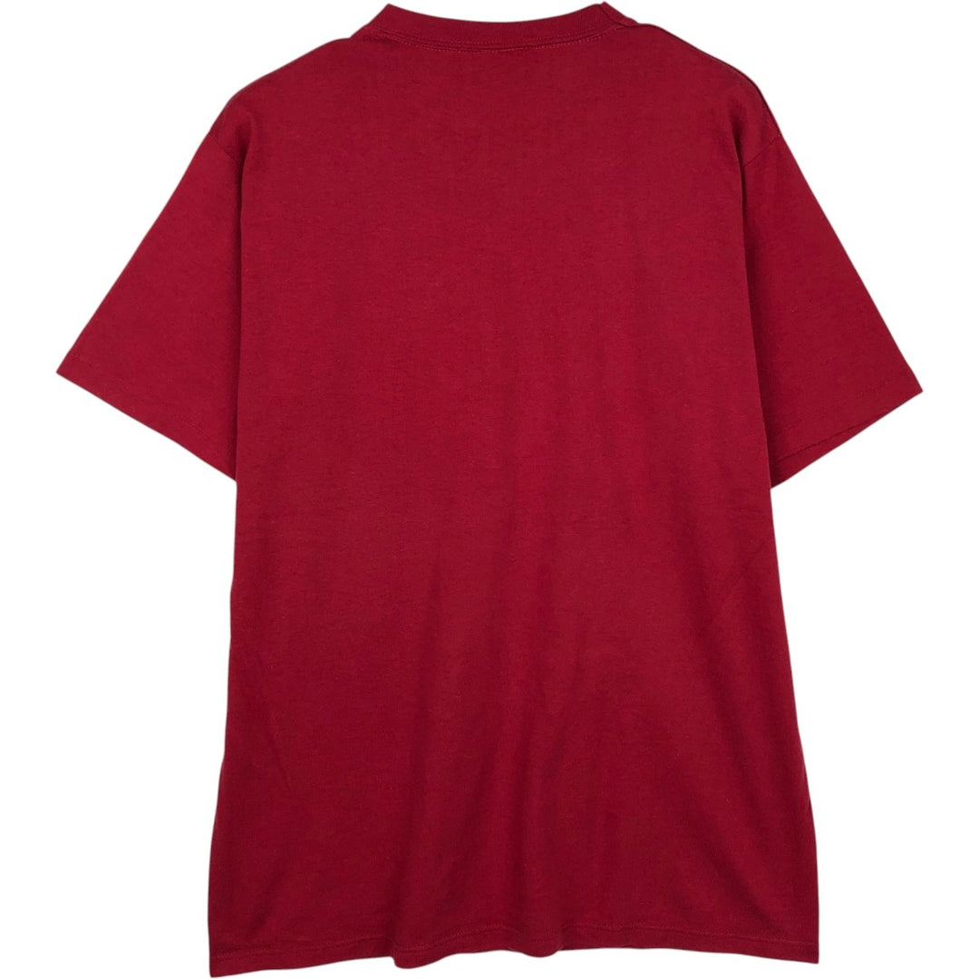 80'S Jerzees College T-Shirt, Made in USA, Men's Size L (approx.), Vintage polyester burgundy type Vintage Second Hand