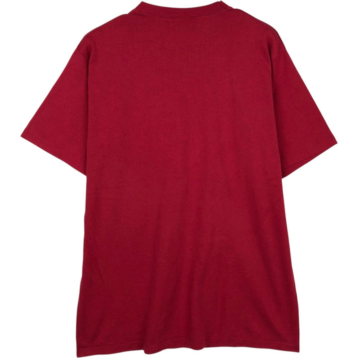 80'S Jerzees College T-Shirt, Made in USA, Men's Size L (approx.), Vintage polyester burgundy type Vintage Second Hand