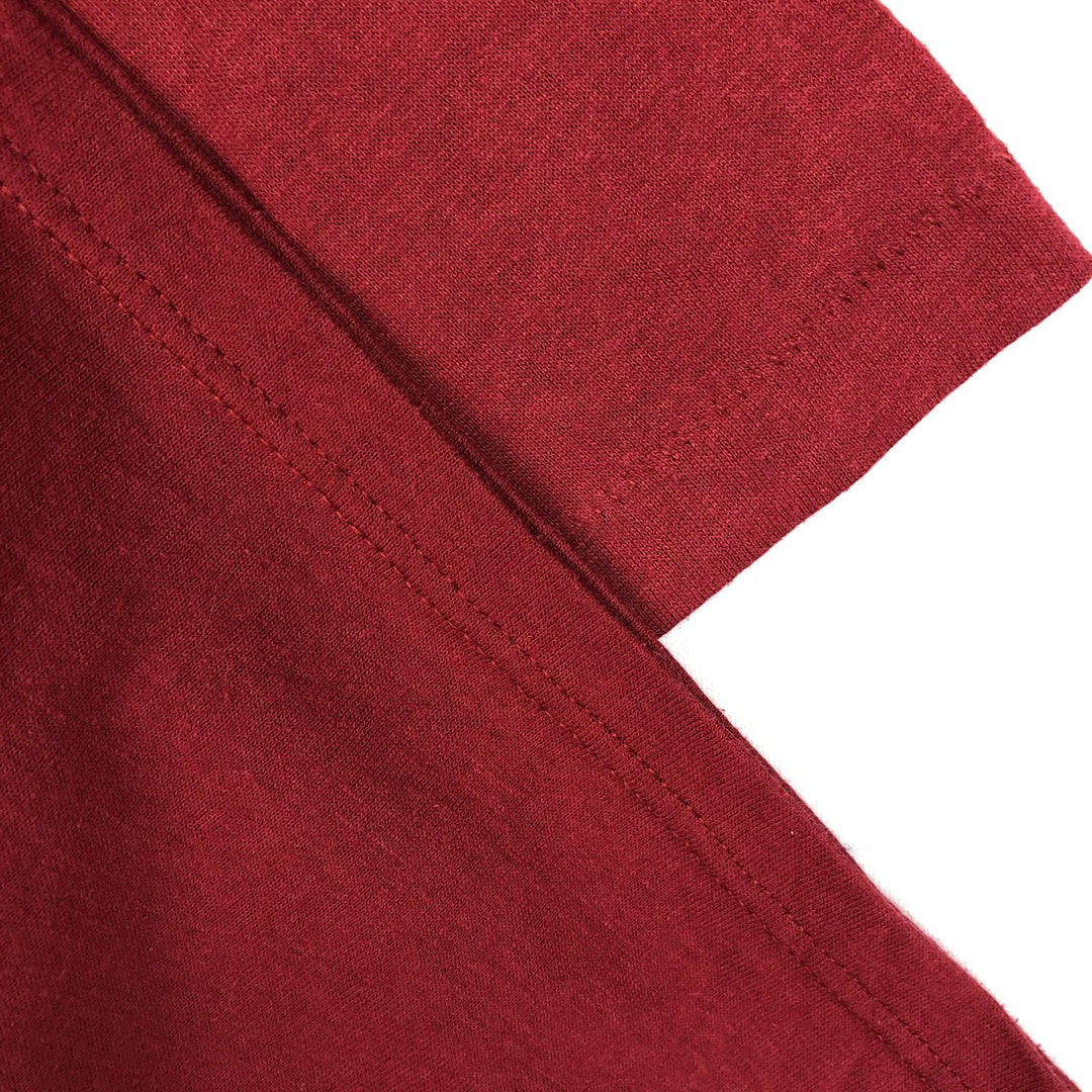 80'S Jerzees College T-Shirt, Made in USA, Men's Size L (approx.), Vintage polyester burgundy type Vintage Second Hand