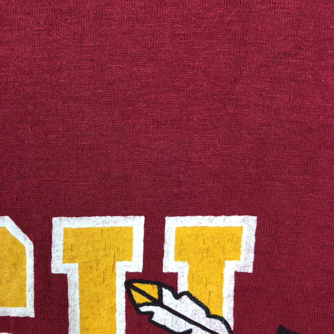 80'S Jerzees College T-Shirt, Made in USA, Men's Size L (approx.), Vintage polyester burgundy type Vintage Second Hand