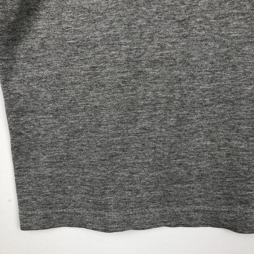 80s-90'S Jerzees Heavy Weight Triple Print College T-Shirt, Made in USA, Men's XL equivalent, Vintage polyester gray type Vintage Second Hand