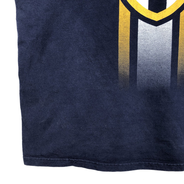 90'S PRO PLAYER MICHIGAN University of Michigan College T-shirt, Men's XL equivalent, Vintage cotton navy blue type Vintage Second Hand