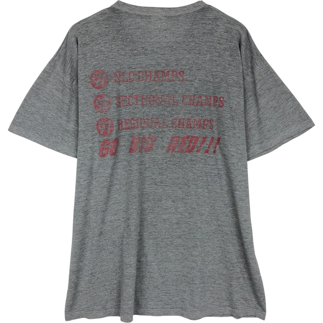 90'S Russell Triple Print College T-Shirt, Made in USA, Men's Size L (Equivalent), Vintage cotton gray type Vintage Second Hand