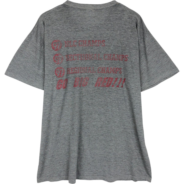 90'S Russell Triple Print College T-Shirt, Made in USA, Men's Size L (Equivalent), Vintage cotton gray type Vintage Second Hand