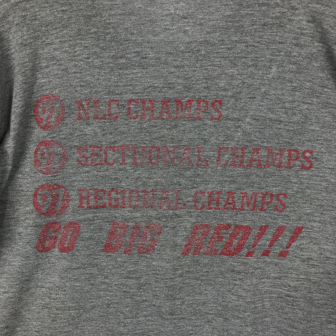 90'S Russell Triple Print College T-Shirt, Made in USA, Men's Size L (Equivalent), Vintage cotton gray type Vintage Second Hand