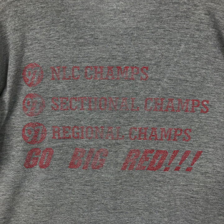 90'S Russell Triple Print College T-Shirt, Made in USA, Men's Size L (Equivalent), Vintage cotton gray type Vintage Second Hand