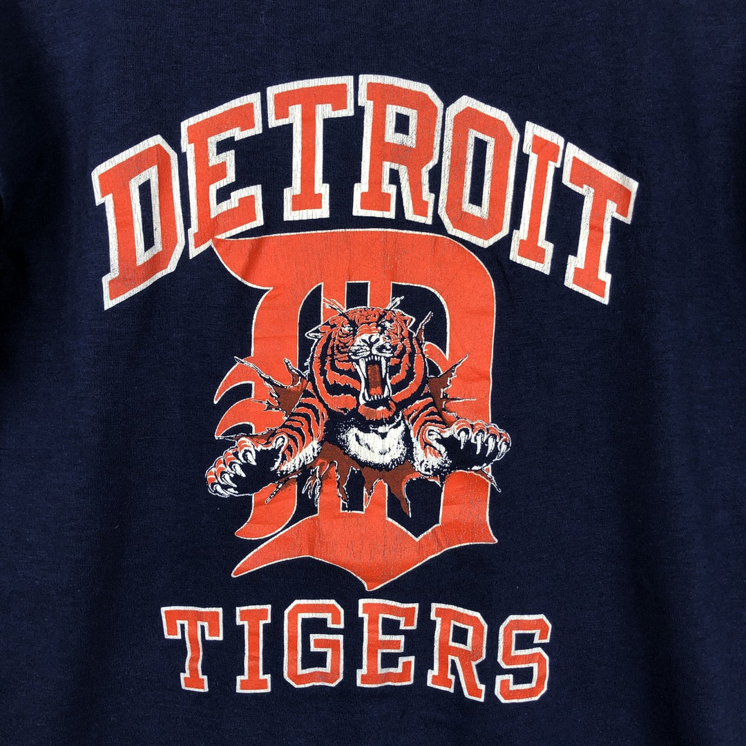 ~90'S ARTEX MLB DETROIT TIGERS Sports Print T-Shirt, Men's Size M (Equivalent), Vintage cotton navy blue type Vintage Second Hand