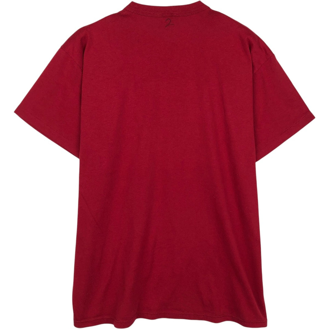 90'S Russell College T-shirt, Made in USA, Men's L size, Vintage cotton burgundy type Vintage Second Hand