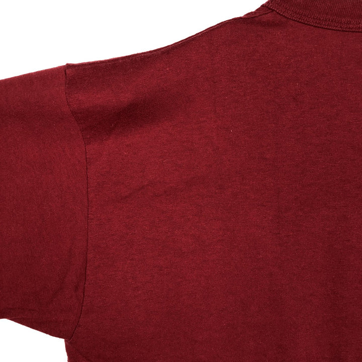 90'S Russell College T-shirt, Made in USA, Men's L size, Vintage cotton burgundy type Vintage Second Hand