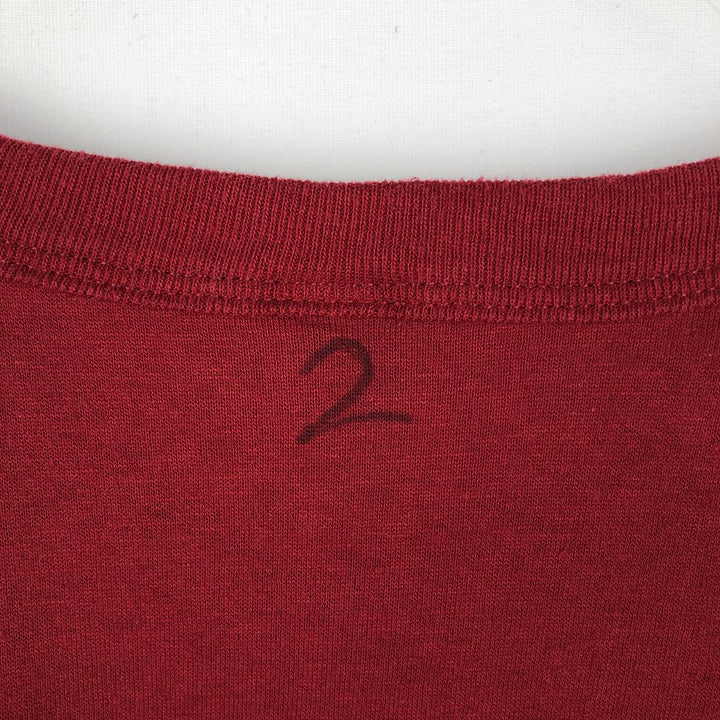 90'S Russell College T-shirt, Made in USA, Men's L size, Vintage cotton burgundy type Vintage Second Hand