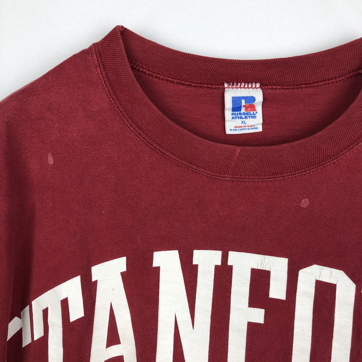 90'S Russell College T-shirt, Made in USA, Men's XL, Vintage cotton burgundy type Vintage Second Hand