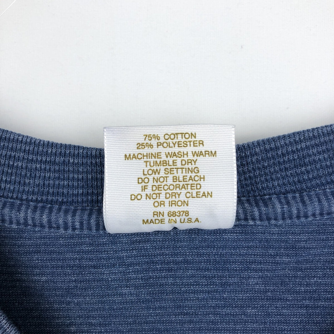 90'S Tennessee River Gold Border Pattern College T-Shirt, Made in USA, Men's Size L (Equivalent), Vintage cotton blue type Vintage Second Hand