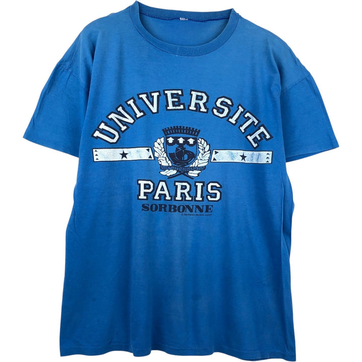 ~90'S College T-shirt, Men's Size M (approx.), Vintage unclear blue type Vintage Second Hand
