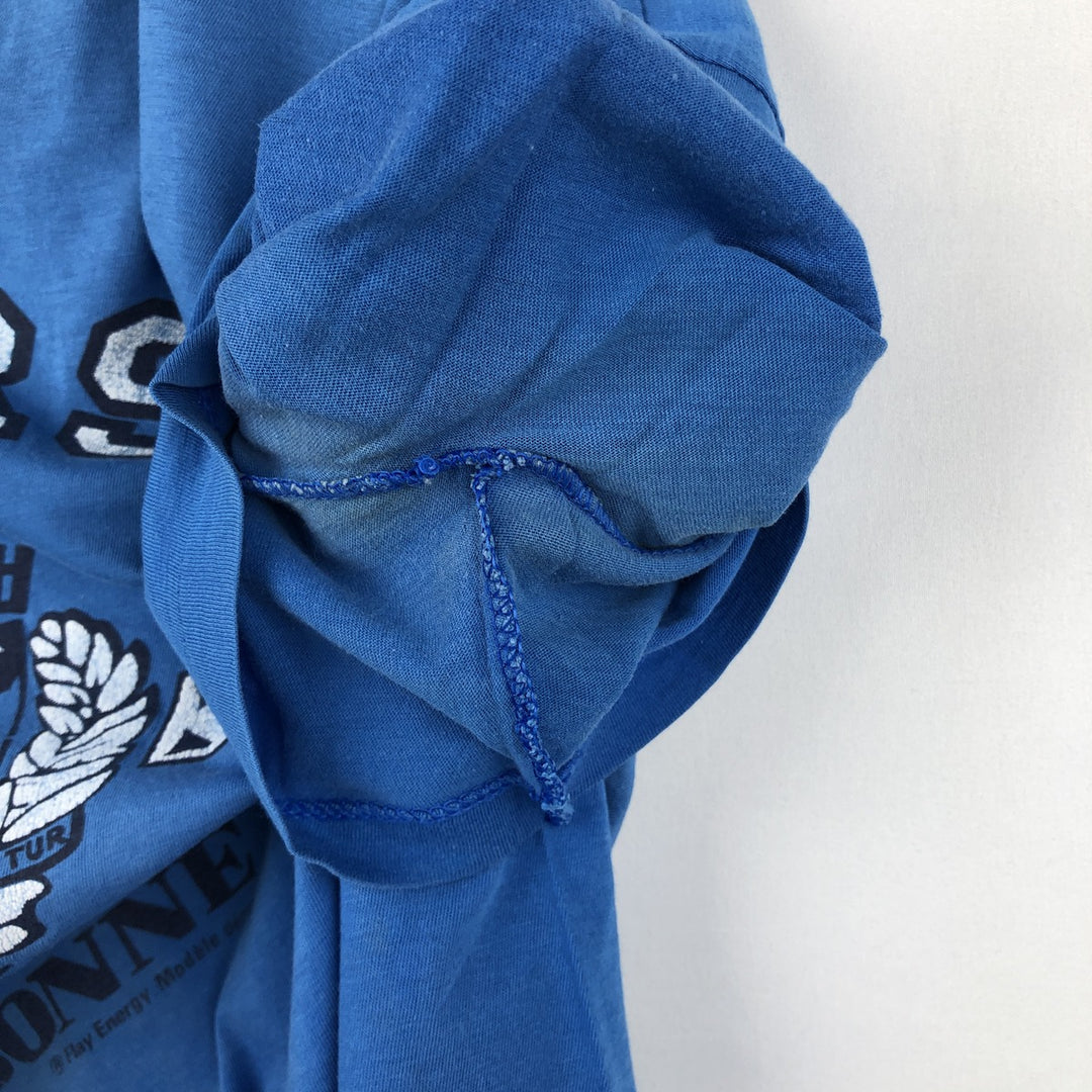~90'S College T-shirt, Men's Size M (approx.), Vintage unclear blue type Vintage Second Hand