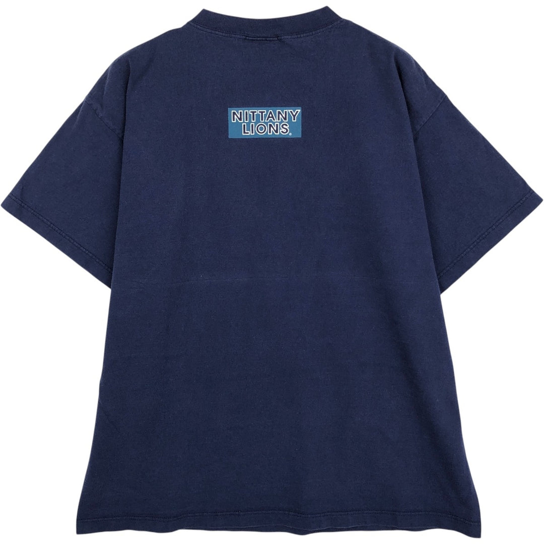 90'S GEAR PENN STATE Pennsylvania State University College T-shirt, Made in USA, Men's Size L (approx.), Vintage cotton navy blue type Vintage Second Hand