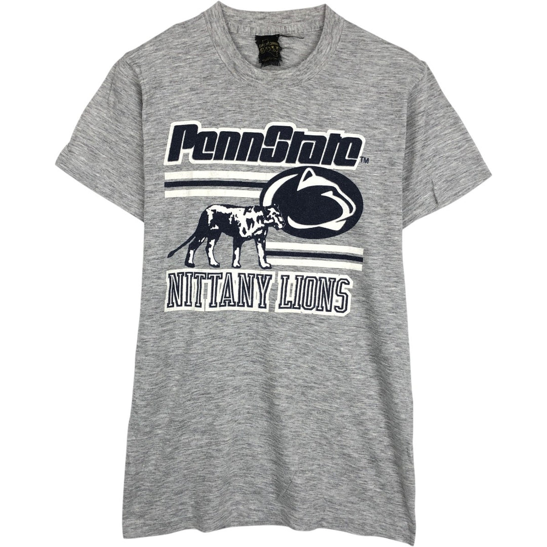 ~90'S CALIFORNIA GOLD PENN STATE Pennsylvania State University College T-shirt, Made in USA, Women's Size S (approx.), Vintage polyester gray type Vintage Second Hand