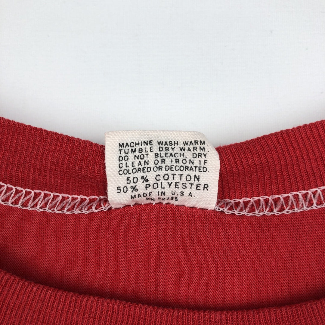 1970'S Downerwear Wisconsin University of Wisconsin Football T-Shirt, Made in USA, Men's XL equivalent, Vintage cotton red type Vintage Second Hand