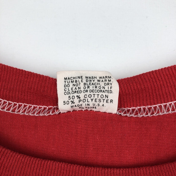 1970'S Downerwear Wisconsin University of Wisconsin Football T-Shirt, Made in USA, Men's XL equivalent, Vintage cotton red type Vintage Second Hand