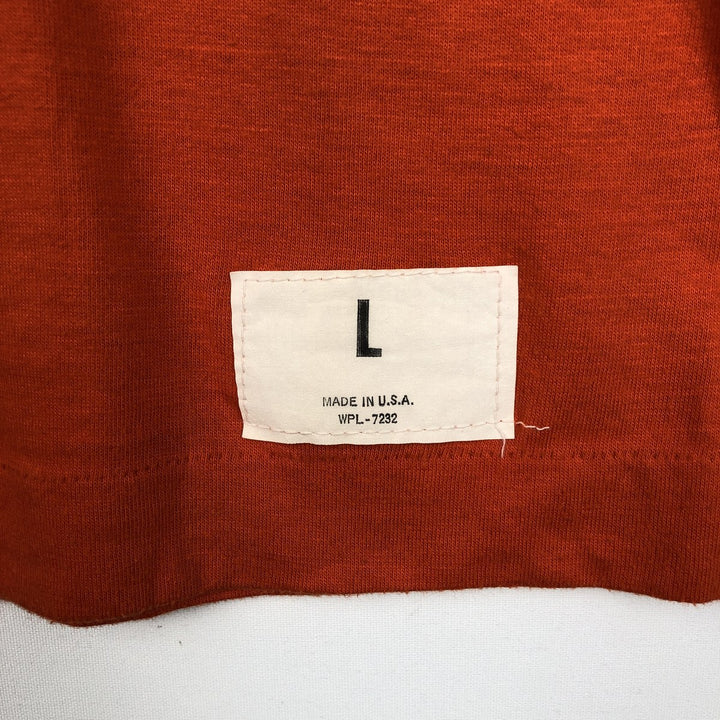 90'S DIAMOND Five-Quarter Sleeve Football T-Shirt, Made in USA, Men's Size L (Equivalent), Vintage cotton orange type Vintage Second Hand