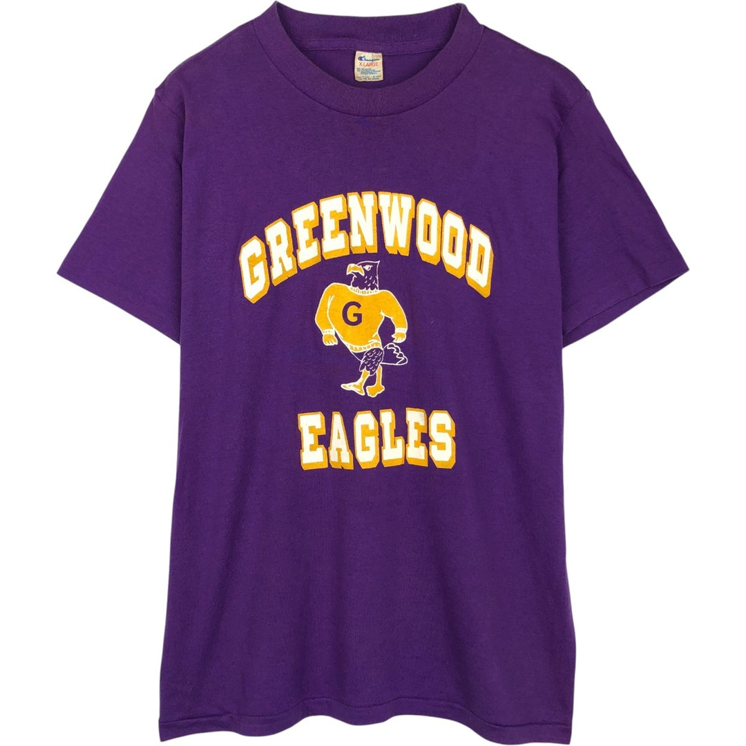Vintage 1980'S Champion Tricot Tag Triple Print College T-Shirt, Made in USA, Men's XL polyester purple type Vintage Second Hand