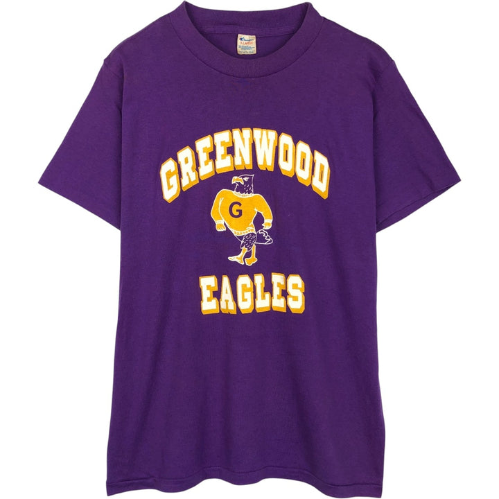 Vintage 1980'S Champion Tricot Tag Triple Print College T-Shirt, Made in USA, Men's XL polyester purple type Vintage Second Hand