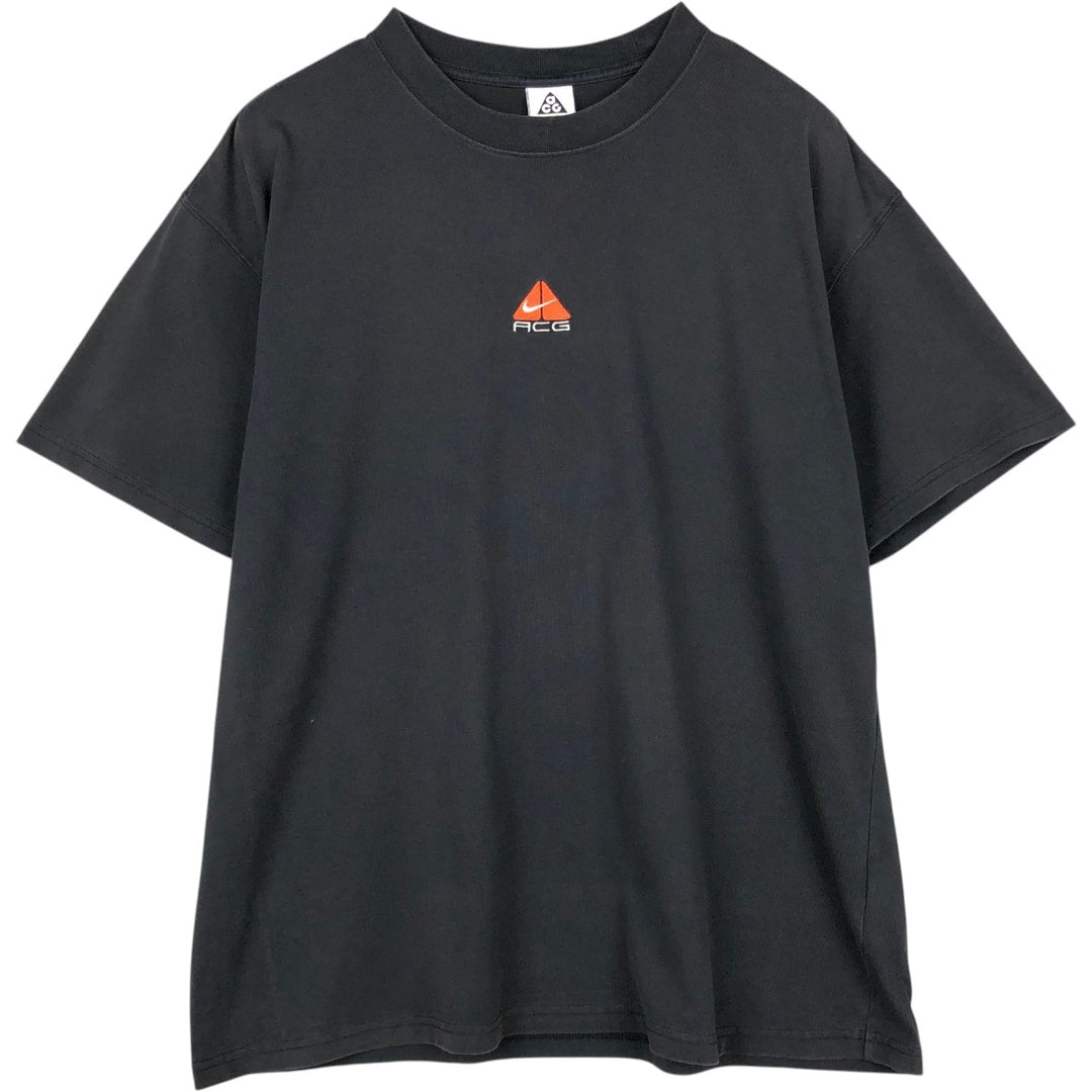 Nike ACG logo T-shirt, men's size L cotton black type Vintage Second Hand