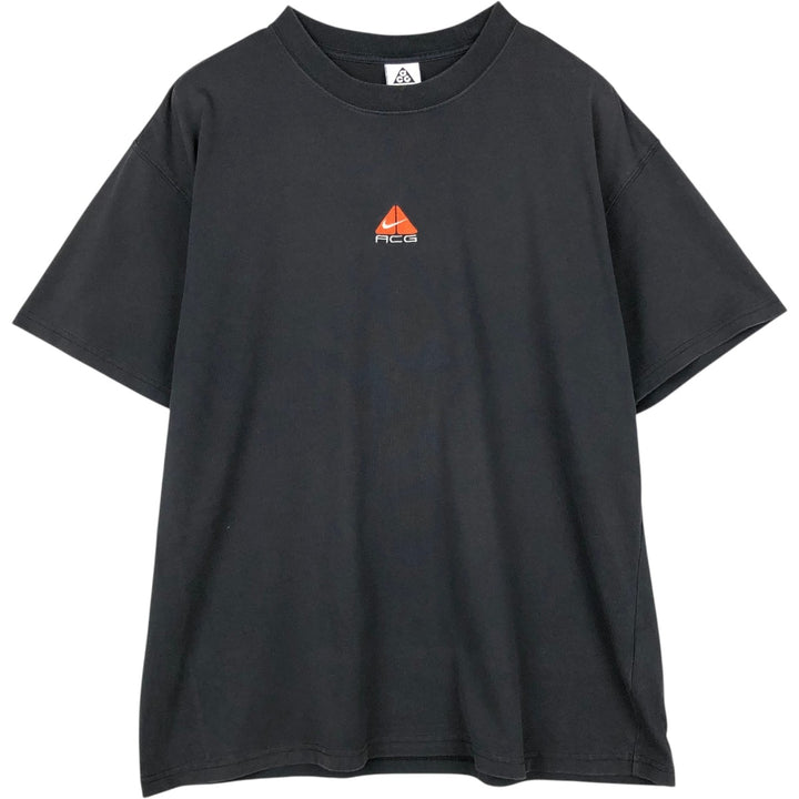 Nike ACG logo T-shirt, men's size L cotton black type Vintage Second Hand