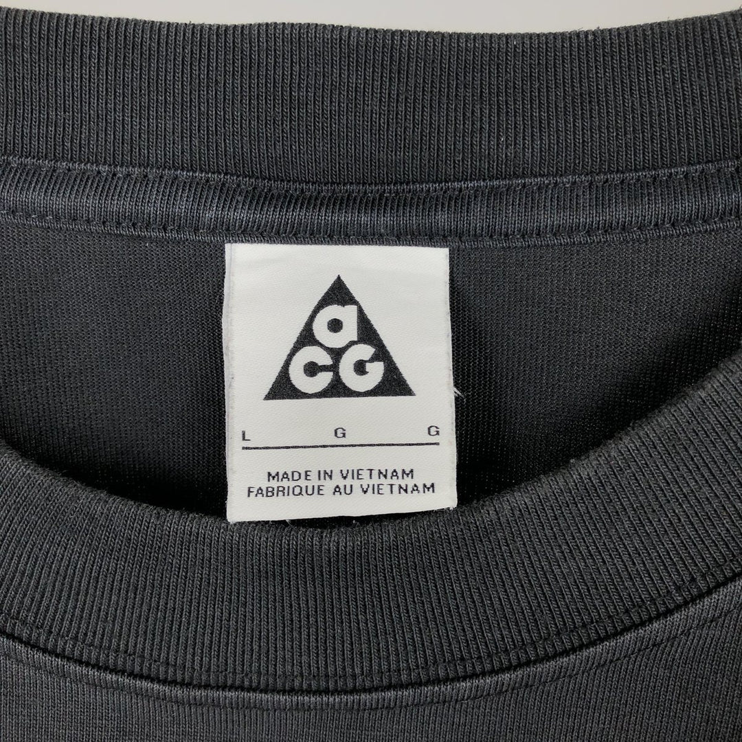 Nike ACG logo T-shirt, men's size L cotton black type Vintage Second Hand