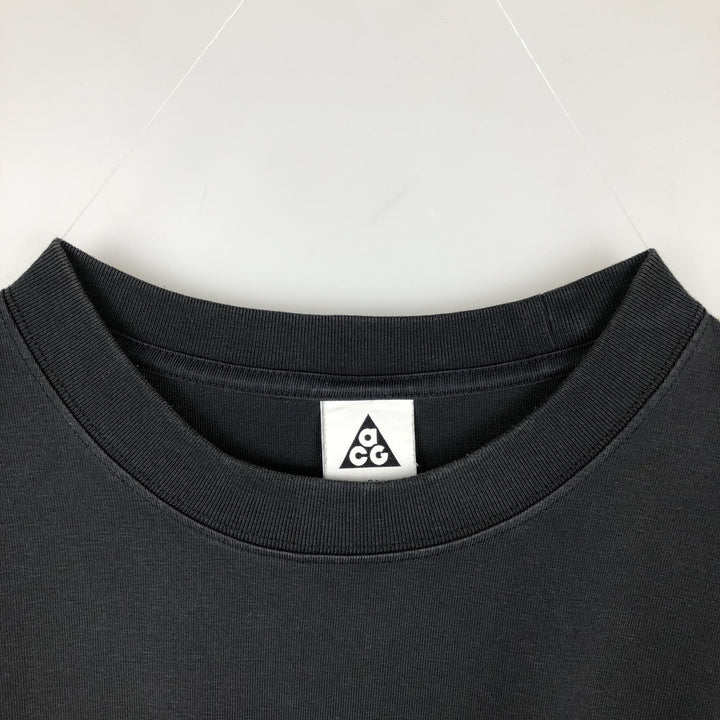 Nike ACG logo T-shirt, men's size L cotton black type Vintage Second Hand