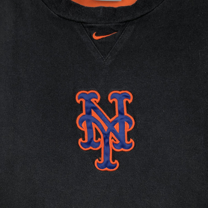 2000'S Nike Team MLB New York Mets Center Logo Sports T-Shirt, Men's Size L (approx.) cotton black type Vintage Second Hand