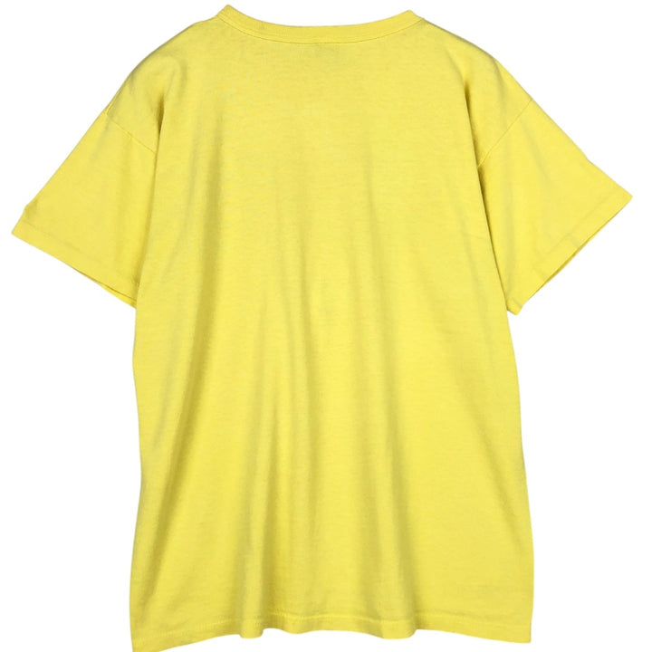 90'S Champion Short-Sleeve T-Shirt with One-Point Logo, Made in USA, Men's XL Equivalent, Vintage cotton yellow type Vintage Second Hand