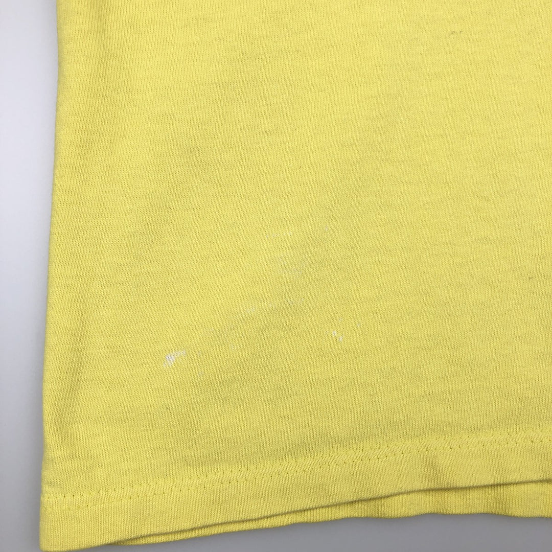 90'S Champion Short-Sleeve T-Shirt with One-Point Logo, Made in USA, Men's XL Equivalent, Vintage cotton yellow type Vintage Second Hand