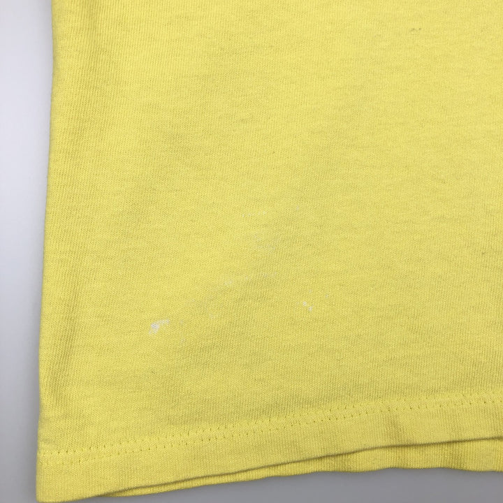 90'S Champion Short-Sleeve T-Shirt with One-Point Logo, Made in USA, Men's XL Equivalent, Vintage cotton yellow type Vintage Second Hand