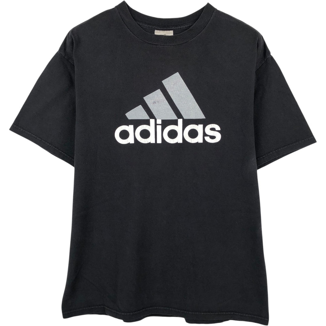 2000'S Adidas logo print T-shirt, men's size M (approx.) cotton black type Vintage Second Hand